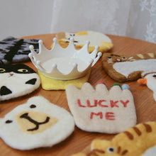 Load image into Gallery viewer, Cute Cat Wool Felt Coaster Cartoon Style Tea Coaster Cup Mat Coffee Mug Pad ChristmaChristmas Gift Kitchen Table Decor