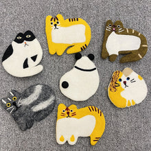 Load image into Gallery viewer, Cute Cat Wool Felt Coaster Cartoon Style Tea Coaster Cup Mat Coffee Mug Pad ChristmaChristmas Gift Kitchen Table Decor