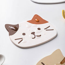 Load image into Gallery viewer, Cat Shaped Tea Coaster Cup Mat Pad Mug Holder Mat Coffee Drinks Table Placemats Heat-resistant Cup Coasters Home Decor Gift