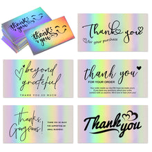 Load image into Gallery viewer, 50Pcs Reflective Laser Appreciate Cards Thank You For Supporting My Small Business Greeting Postcard For Boutiques Wrapping Supplies