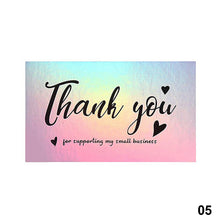 Load image into Gallery viewer, 50Pcs Laser Appreciate Cards Thank You For Supporting My Small Business Greeting Postcard Stickers Adhesive Labels For Boutiques Wrapping Supplies