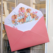 Load image into Gallery viewer, 6pcs Printed Flower Set Envelope Wedding Greeting Card Invitation Letter Paper Office Stationery School Supplies