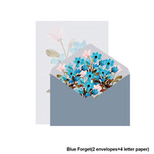 Load image into Gallery viewer, 6pcs Printed Flower Set Envelope Wedding Greeting Card Invitation Letter Paper Office Stationery School Supplies