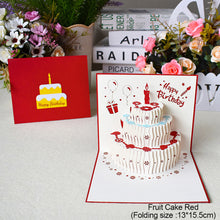 Load image into Gallery viewer, 3D Happy Birthday Card for Girl Kids Birthday Cake Pop-Up Greeting Cards Postcards Gifts with Envelope For Family Friends Lover
