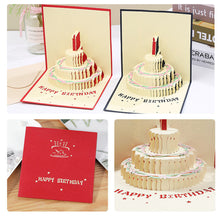 Load image into Gallery viewer, 3D Happy Birthday Card for Girl Kids Birthday Cake Pop-Up Greeting Cards Postcards Gifts with Envelope For Family Friends Lover