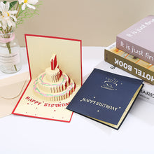 Load image into Gallery viewer, 3D Happy Birthday Card for Girl Kids Birthday Cake Pop-Up Greeting Cards Postcards Gifts with Envelope For Family Friends Lover