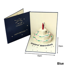 Load image into Gallery viewer, 3D Happy Birthday Card for Girl Kids Birthday Cake Pop-Up Greeting Cards Postcards Gifts with Envelope For Family Friends Lover