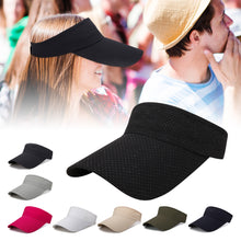 Load image into Gallery viewer, Adjustable Visor Summer Breathable Air Sun Hats Men Women UV Protection Top Empty Solid Sports Tennis Golf Running Sunscreen Cap