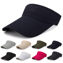 Load image into Gallery viewer, Adjustable Visor Summer Breathable Air Sun Hats Men Women UV Protection Top Empty Solid Sports Tennis Golf Running Sunscreen Cap