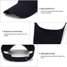 Load image into Gallery viewer, Adjustable Visor Summer Breathable Air Sun Hats Men Women UV Protection Top Empty Solid Sports Tennis Golf Running Sunscreen Cap