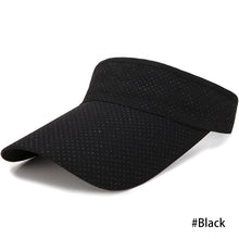 Load image into Gallery viewer, Adjustable Visor Summer Breathable Air Sun Hats Men Women UV Protection Top Empty Solid Sports Tennis Golf Running Sunscreen Cap