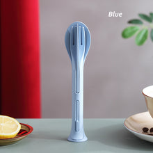 Load image into Gallery viewer, 3 in 1 Travel Portable Cutlery Set Japan Style Wheat Straw Knife Fork Spoon Student Dinnerware Sets Kitchen Tableware