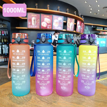 Load image into Gallery viewer, Outdoor Sport Fitness Portable Water Bottle Water Cups Motivational Sports Water bottle with Time Maker Leak-proof Cup