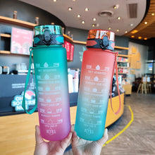 Load image into Gallery viewer, Outdoor Sport Fitness Portable Water Bottle Water Cups Motivational Sports Water bottle with Time Maker Leak-proof Cup