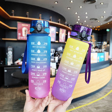 Load image into Gallery viewer, Outdoor Sport Fitness Portable Water Bottle Water Cups Motivational Sports Water bottle with Time Maker Leak-proof Cup