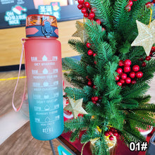 Load image into Gallery viewer, Outdoor Sport Fitness Portable Water Bottle Water Cups Motivational Sports Water bottle with Time Maker Leak-proof Cup