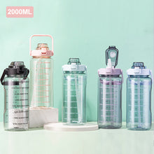 Load image into Gallery viewer, 2000ML Travel Portable Outdoor Water Cup with Silicone Straw Handle Large Capacity Leak Proof Sports Bottle Leakproof Cup