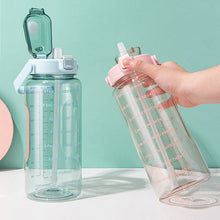 Load image into Gallery viewer, 2000ML Travel Portable Outdoor Water Cup with Silicone Straw Handle Large Capacity Leak Proof Sports Bottle Leakproof Cup