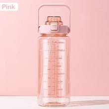 Load image into Gallery viewer, 2000ML Travel Portable Outdoor Water Cup with Silicone Straw Handle Large Capacity Leak Proof Sports Bottle Leakproof Cup