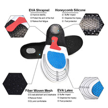 Load image into Gallery viewer, Man Women Sport Running Silicone Gel Insoles For Feet Shoes Sole Orthopedic PPad Massaging Shock Absorption Arch Support