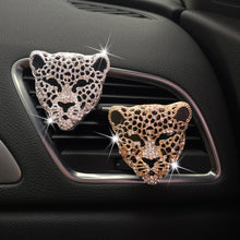 Load image into Gallery viewer, Car Perfume Air Freshener Diamond Leopard Head Car Interior Accessories Aromatherapy Ornament Air Vent Clip Crystal Leopard