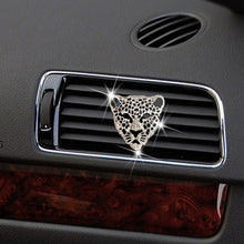 Load image into Gallery viewer, Car Perfume Air Freshener Diamond Leopard Head Car Interior Accessories Aromatherapy Ornament Air Vent Clip Crystal Leopard