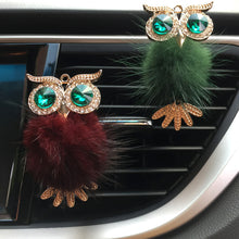 Load image into Gallery viewer, Car Air Freshener Diamond Villus Owl Car Perfume Air Vent Clip Crystal Owl Auto Accessories Interior Woman Ornament