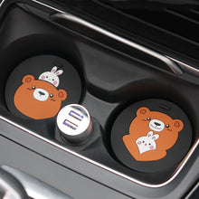 Load image into Gallery viewer, 1Pc Car Mug Coaster Cartoon Silicone Mug Cup Mat Non-slip Car Cup Mats Cute Animals Cup Pad Coaster Home Office Milk Coffee