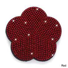 Load image into Gallery viewer, 2pcs Car Water Cup Non-slip Shockproof Silica Gel Pad Cup Coaster Rhinestone Holder Bling Auto Interior Accessories Plum Bossom Universal