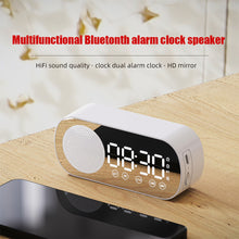 Load image into Gallery viewer, Wireless Bluetooth Speaker Clock Dual Alarm Support TF Card FM Radio Soundbar HIFI Music Box Soundbar.