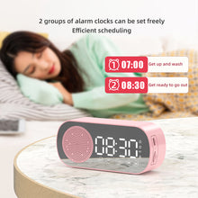 Load image into Gallery viewer, Wireless Bluetooth Speaker Clock Dual Alarm Support TF Card FM Radio Soundbar HIFI Music Box Soundbar.