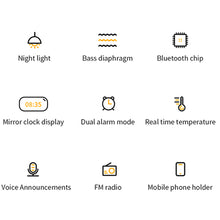 Load image into Gallery viewer, Bluetooth Speaker FM Radio TF Card Player Sound Box With Display Large Volume Desktop Alarm Clock Speaker Boom For All Phone