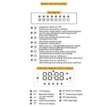 Load image into Gallery viewer, Bluetooth Speaker FM Radio TF Card Player Sound Box With Display Large Volume Desktop Alarm Clock Speaker Boom For All Phone
