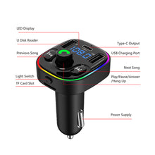 Load image into Gallery viewer, FM Transmitter G47 Bluetooth Wireless Car kit Handfree Dual USB Car Charger 2.1A MP3 Music TF Card U disk AUX Player