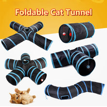 Load image into Gallery viewer, 2/3/4/5-way Collapsible Cat Tunnel Tube Indoor Kitten Tunnel Toy Pet Self-entertainment Toy Cat Puppy Peek Hole Rabbit Ferrets Hamster Toys