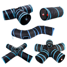 Load image into Gallery viewer, 2/3/4/5-way Collapsible Cat Tunnel Tube Indoor Kitten Tunnel Toy Pet Self-entertainment Toy Cat Puppy Peek Hole Rabbit Ferrets Hamster Toys