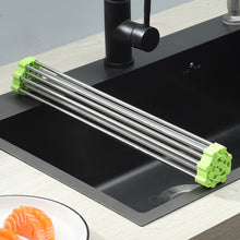 Load image into Gallery viewer, Folding 304 Stainless Steel Drain Rack Dish Washing Sink Draining Board Foldable Dish Drying Rack Kitch Sink Shelf