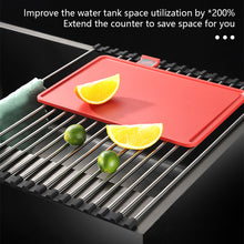 Load image into Gallery viewer, Folding 304 Stainless Steel Drain Rack Dish Washing Sink Draining Board Foldable Dish Drying Rack Kitch Sink Shelf