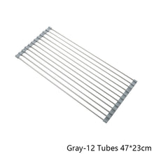 Load image into Gallery viewer, Folding 304 Stainless Steel Drain Rack Dish Washing Sink Draining Board Foldable Dish Drying Rack Kitch Sink Shelf