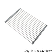 Load image into Gallery viewer, Folding 304 Stainless Steel Drain Rack Dish Washing Sink Draining Board Foldable Dish Drying Rack Kitch Sink Shelf
