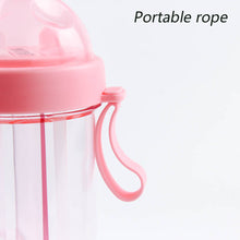 Load image into Gallery viewer, 420/600ml Double Straw Water Bottle Outdoor Travel Creative Dual-use Water Bottle Drinking Cup Couples Gift Kitchen Supplies