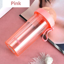 Load image into Gallery viewer, 420/600ml Double Straw Water Bottle Outdoor Travel Creative Dual-use Water Bottle Drinking Cup Couples Gift Kitchen Supplies