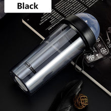 Load image into Gallery viewer, 420/600ml Double Straw Water Bottle Outdoor Travel Creative Dual-use Water Bottle Drinking Cup Couples Gift Kitchen Supplies