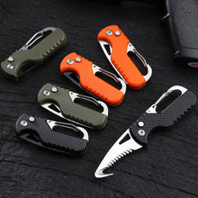 Load image into Gallery viewer, Portable Multifunctional Express Parcel Knife, Keychain, Serrated Hook, Carry-on Unpacking, Emergency Survival Tool Box Opener