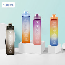 Load image into Gallery viewer, 1000ML Outdoor Sport Fitness Portable Water Bottle Water Cups Motivational Sports Water bottle with Time Maker Leak-proof Cup