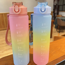 Load image into Gallery viewer, 1000ML Outdoor Sport Fitness Portable Water Bottle Water Cups Motivational Sports Water bottle with Time Maker Leak-proof Cup