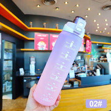 Load image into Gallery viewer, 1000ML Outdoor Sport Fitness Portable Water Bottle Water Cups Motivational Sports Water bottle with Time Maker Leak-proof Cup