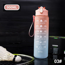 Load image into Gallery viewer, 900ML Outdoor Sport Fitness Portable Water Bottle Water Cups Motivational Sports Water bottle with Time Maker Leak-proof Cup