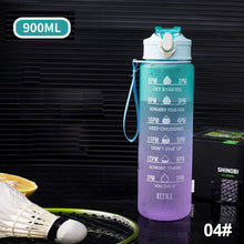 Load image into Gallery viewer, 900ML Outdoor Sport Fitness Portable Water Bottle Water Cups Motivational Sports Water bottle with Time Maker Leak-proof Cup