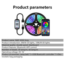 Load image into Gallery viewer, LED Strip Light 5050 RGB TV Backlight Wall APP Bluetooth Control Flexible Background Light USB Led Lighting RGB Tape Party Decoration Light String